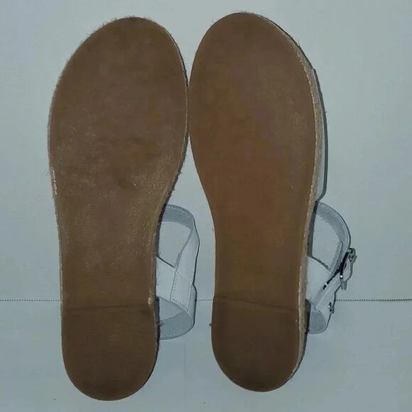 Espadrille sandal silver/white,adjust ankle strap, white and silver size 41 - Picture 12 of 14